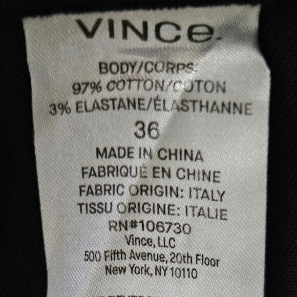 Vince Men's Corduroy Black Pants 36 - The Dylan Slim Fit 5-Pocket - Casual - Picture 5 of 10